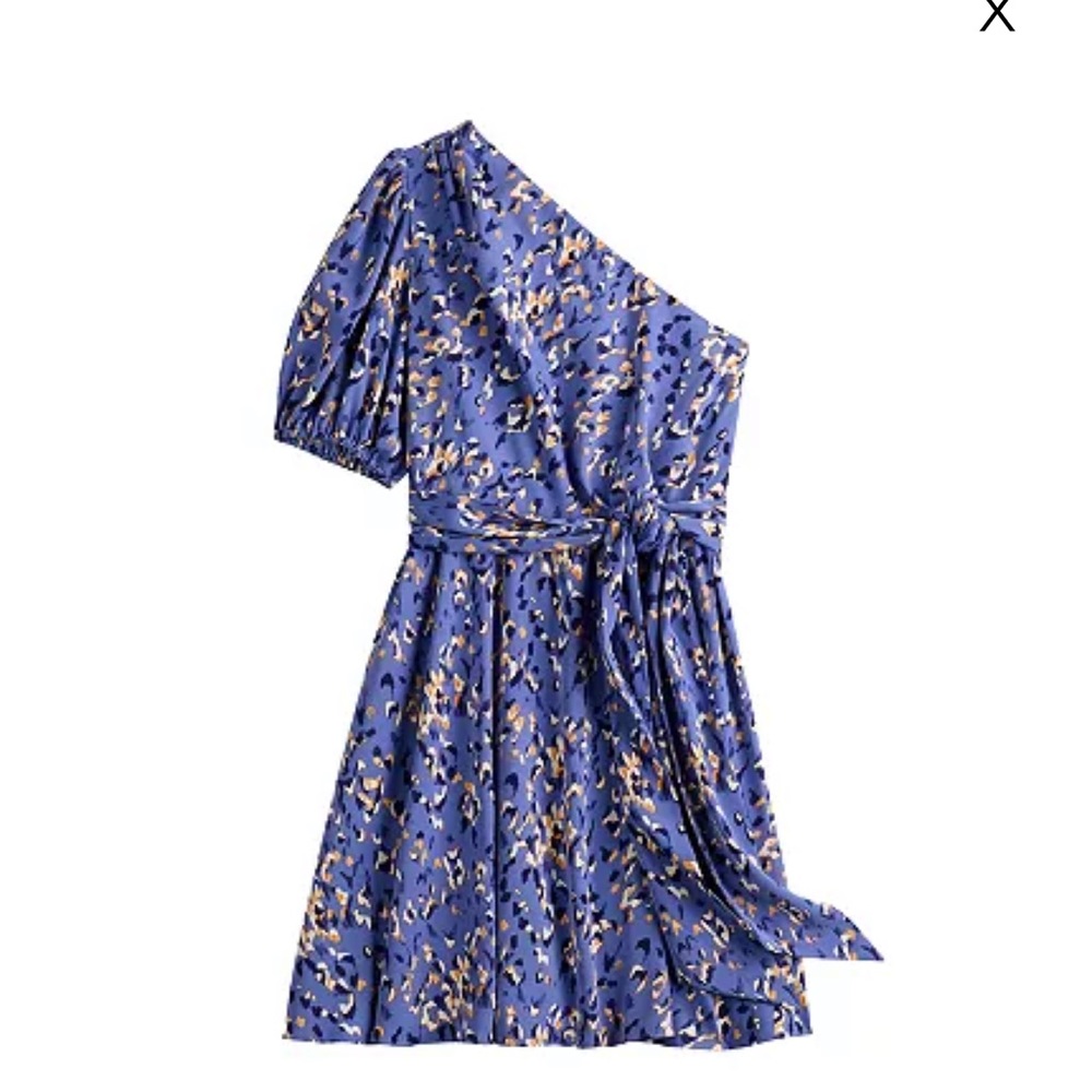 Nine West One-Shoulder Dress Size Large Blue - Picture 3 of 8
